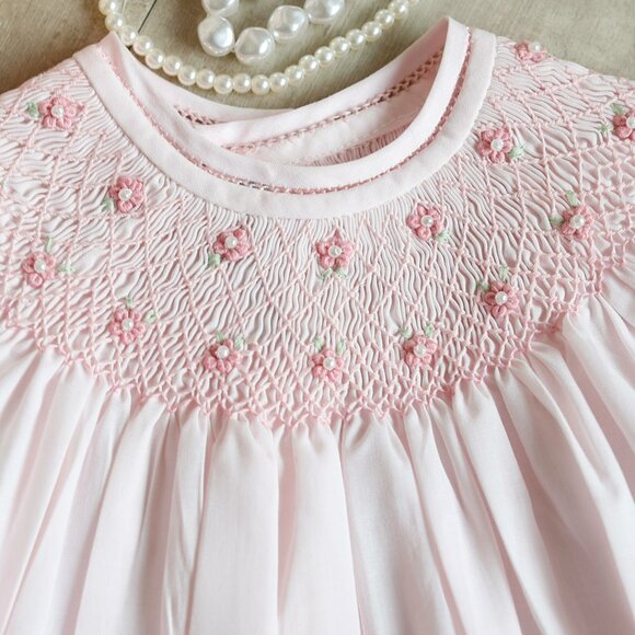 Pink Pearl Flower Bishop Dress Feltman Brothers Pearls RARE SIZES NWT - Picture 3 of 6